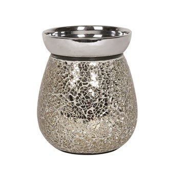 White Crackle Glass Electric Wax Warmer