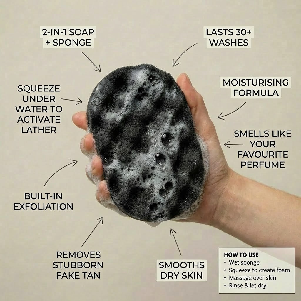 Activated Charcoal Exfoliating Soap Sponge