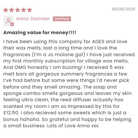 Wax Melt Subscription Box review