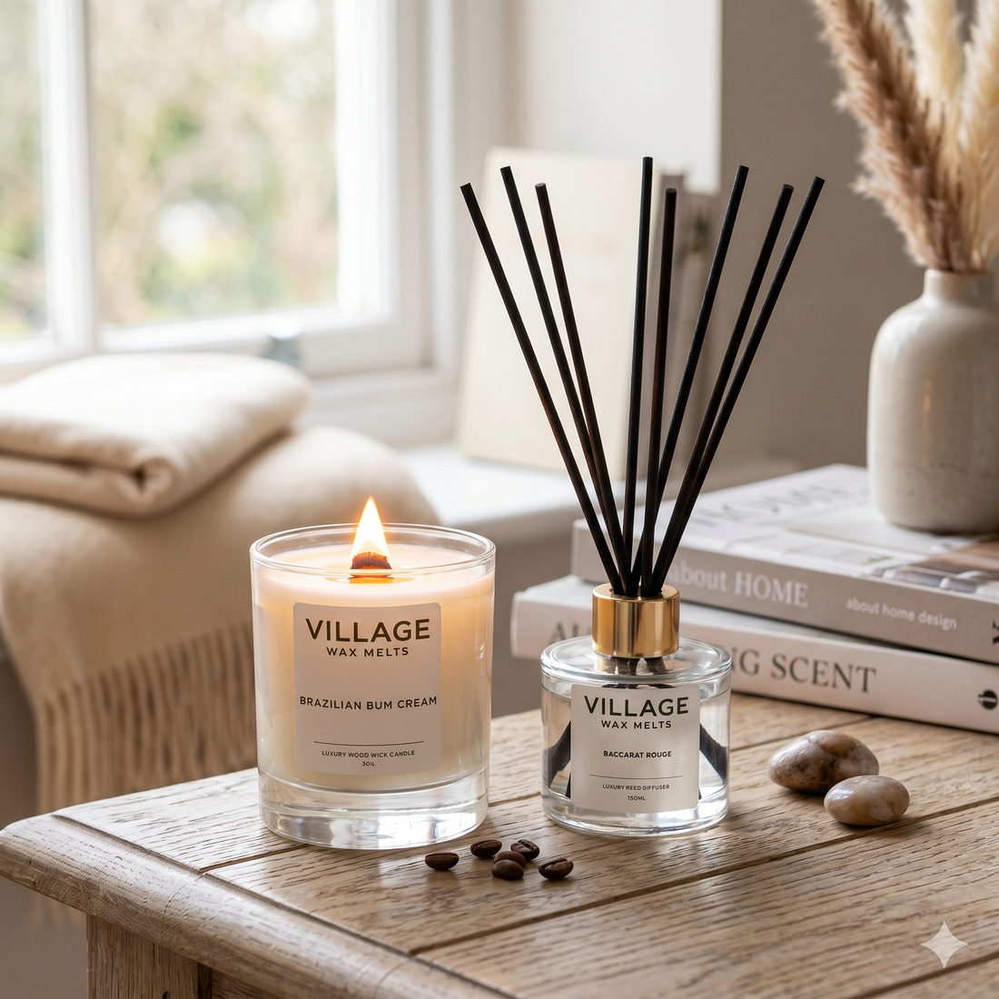 candle and reed diffuser