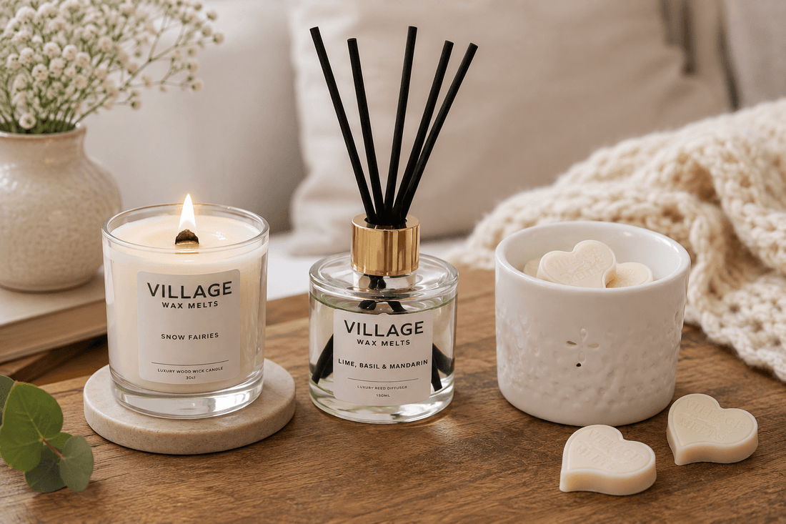 vilage wax melts candle, diffuser and wax melts 