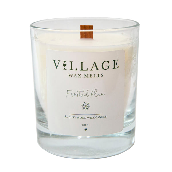 Frosted Plum Wood Wick Candle 30cl