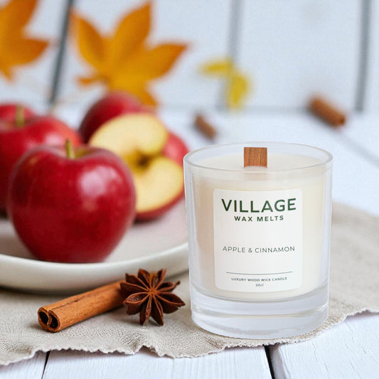 Apple & Cinnamon Wood Wick Candle 30cl