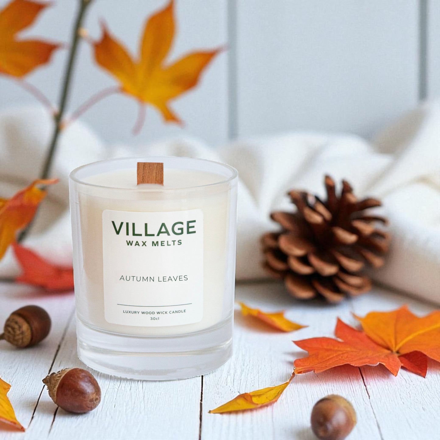 Autumn Leaves Wood Wick Candle 30cl