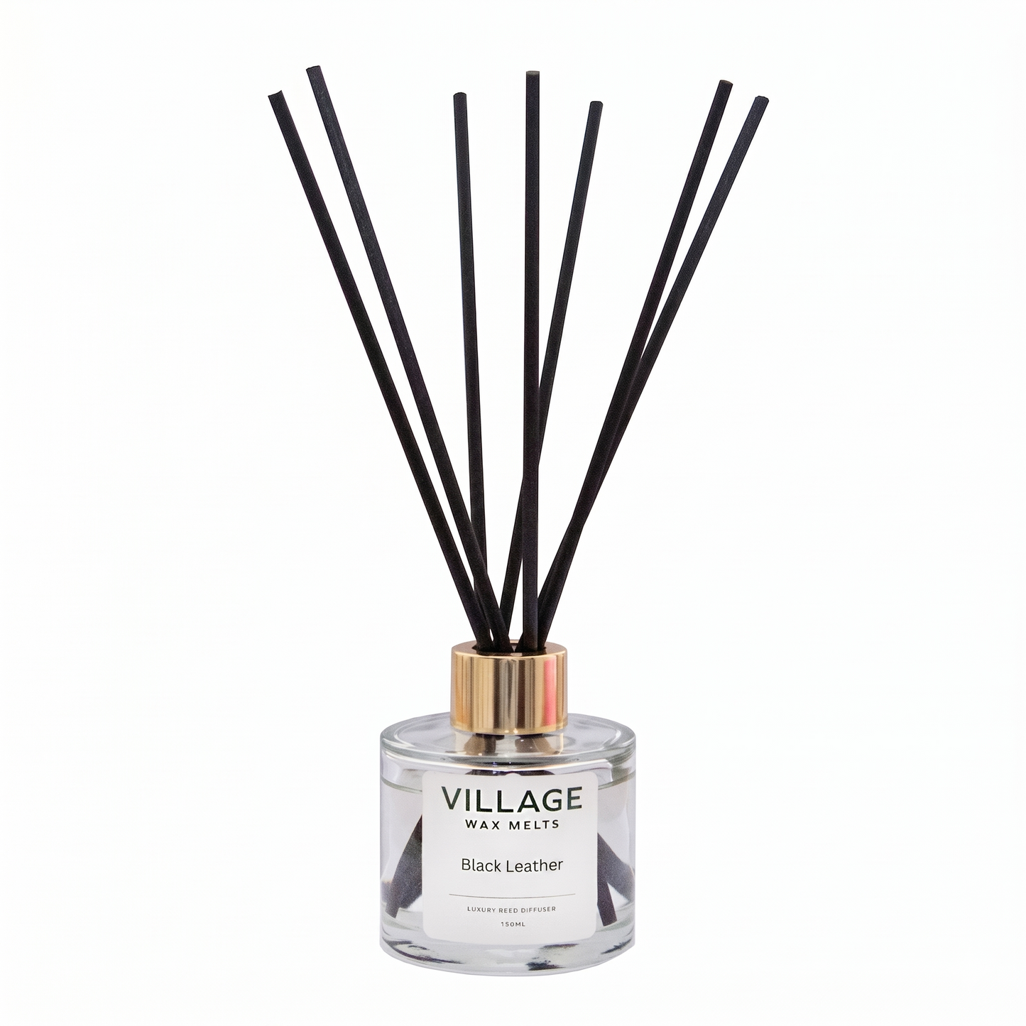 Reed Diffuser - Black Leather - 150ml & 7 Reed Sticks