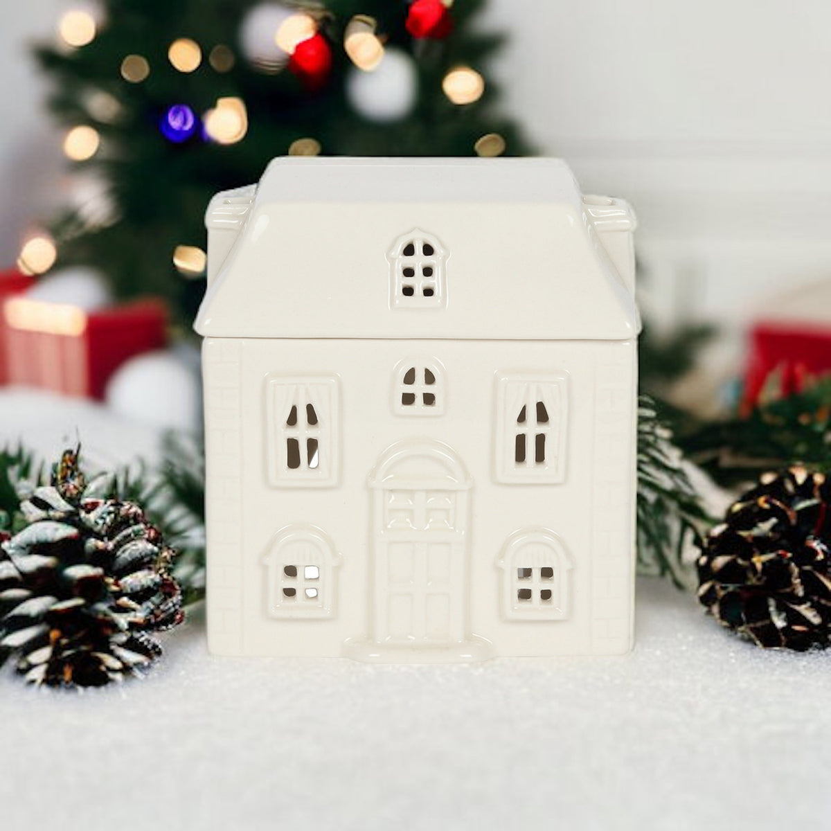 White Cosy Home Wax Melt Burner Village Wax Melts