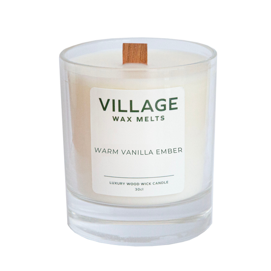 Warm Vanilla Ember Wood Wick Candle 30cl