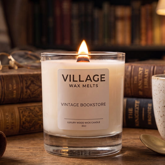 Vintage Bookstore Wood Wick Candle 30cl