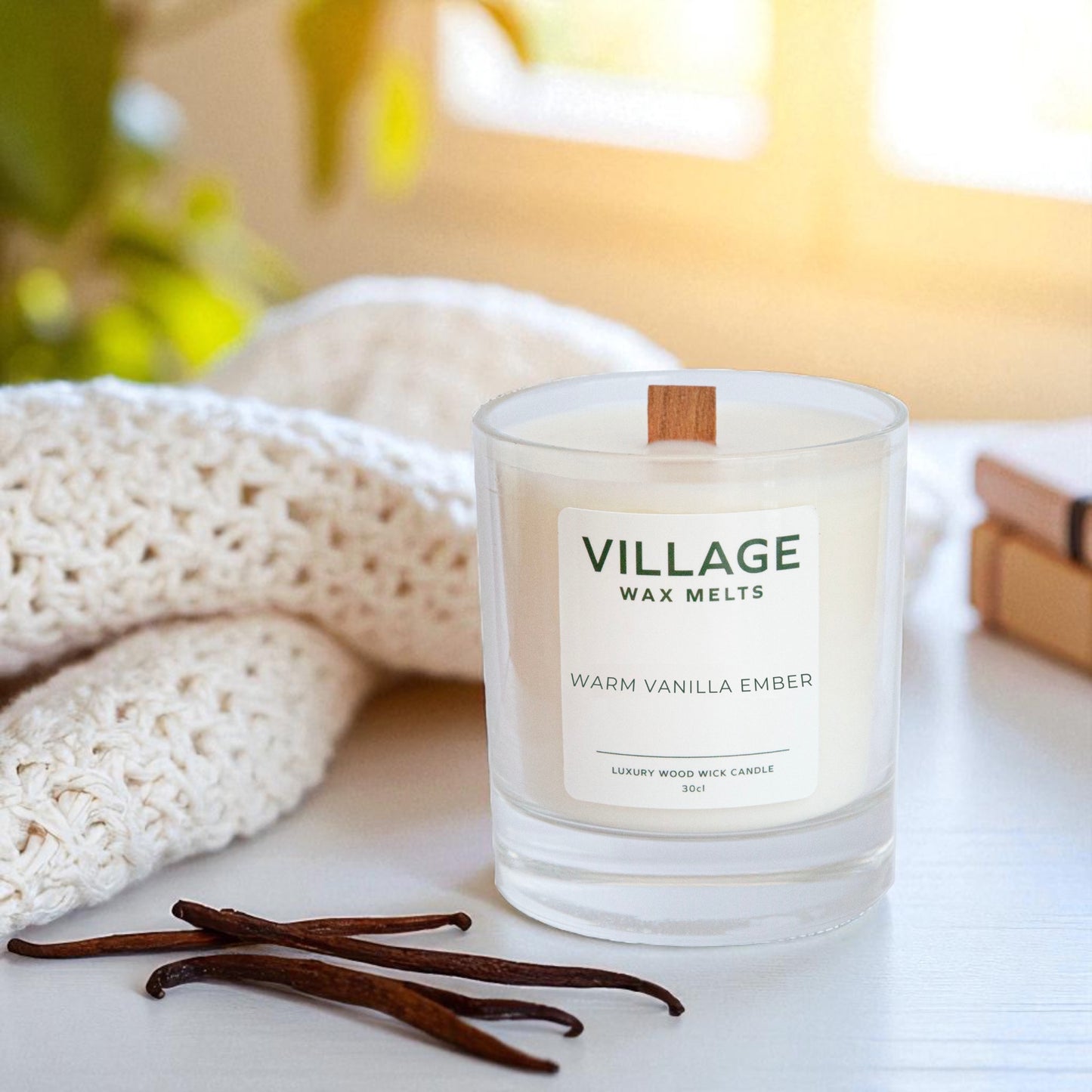 Warm Vanilla Ember Wood Wick Candle 30cl