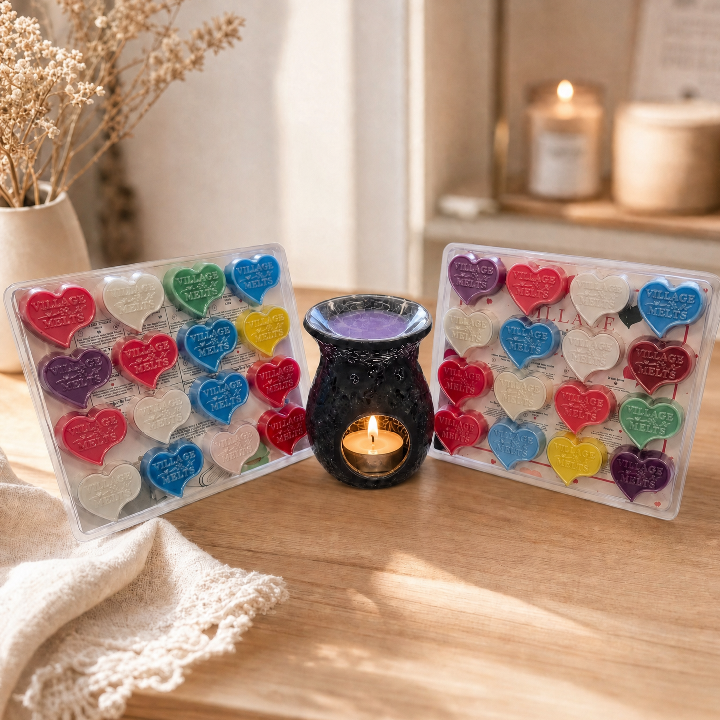 Wax Melt Sample Box Set (Best Sellers & Laundry Wax Melt Sample Boxes) + Free Wax Burner