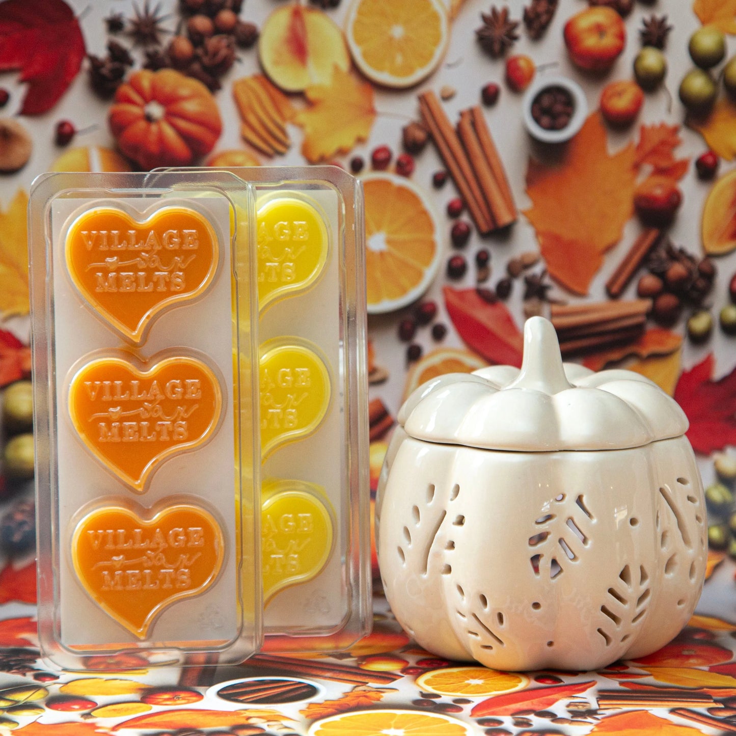 Autumn Leaves Pumpkin Wax Melt Burner Cream - Village Wax Melts