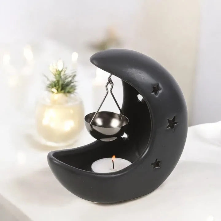 Black Crescent Hanging Moon Burner - Village Wax Melts