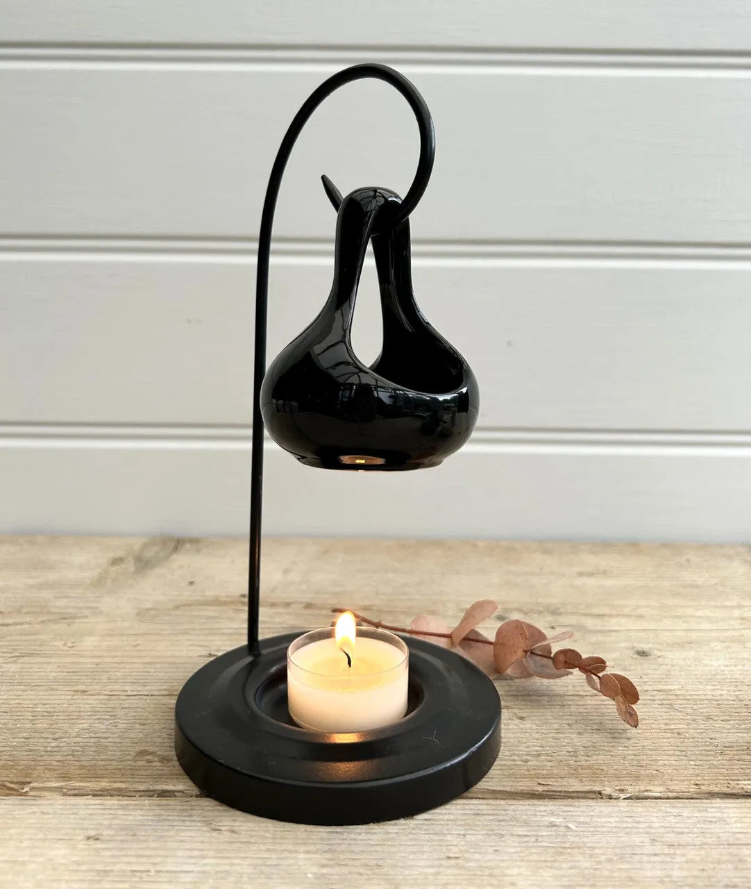 Black Hanging Teardrop Ceramic Wax Burner - Village Wax Melts