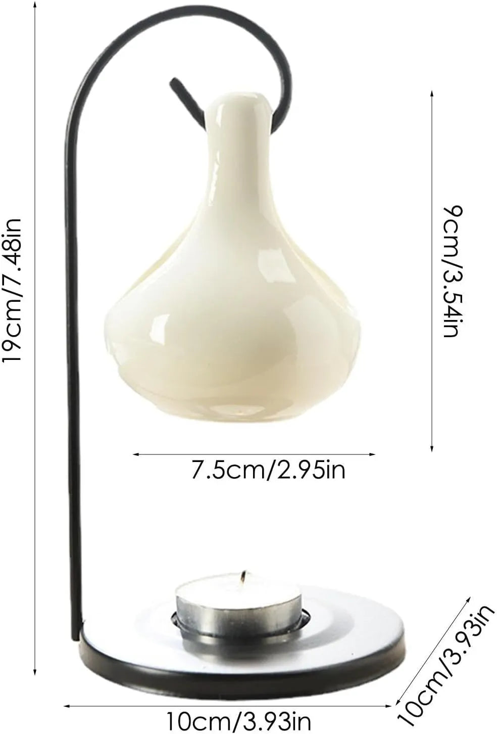 Cream Hanging Teardrop Wax Melt Burner - Village Wax Melts