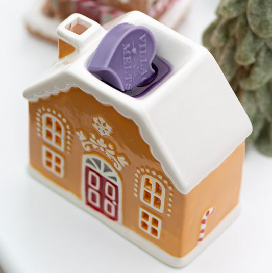 Gingerbread House Wax Burner + 4 Festive Wax Melts Bundle