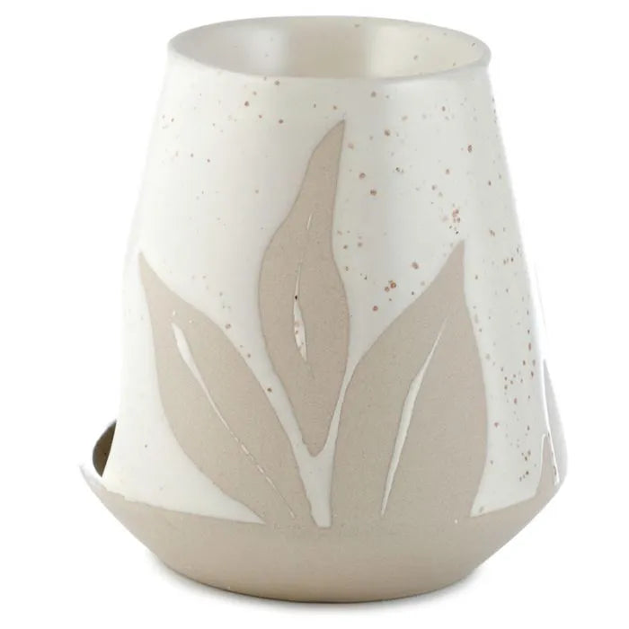 Grey Floral Stone Wax Melt Burner - Village Wax Melts