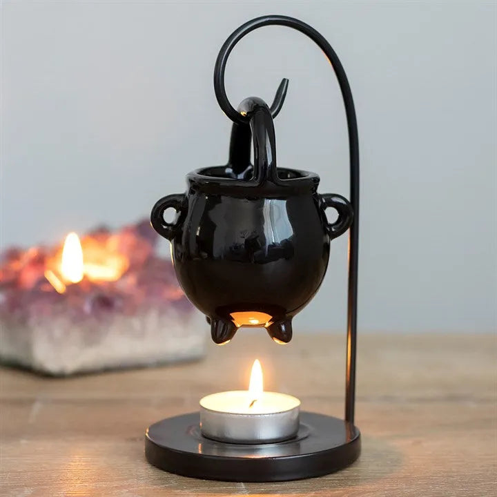 Hanging Cauldron Wax Burner with candle