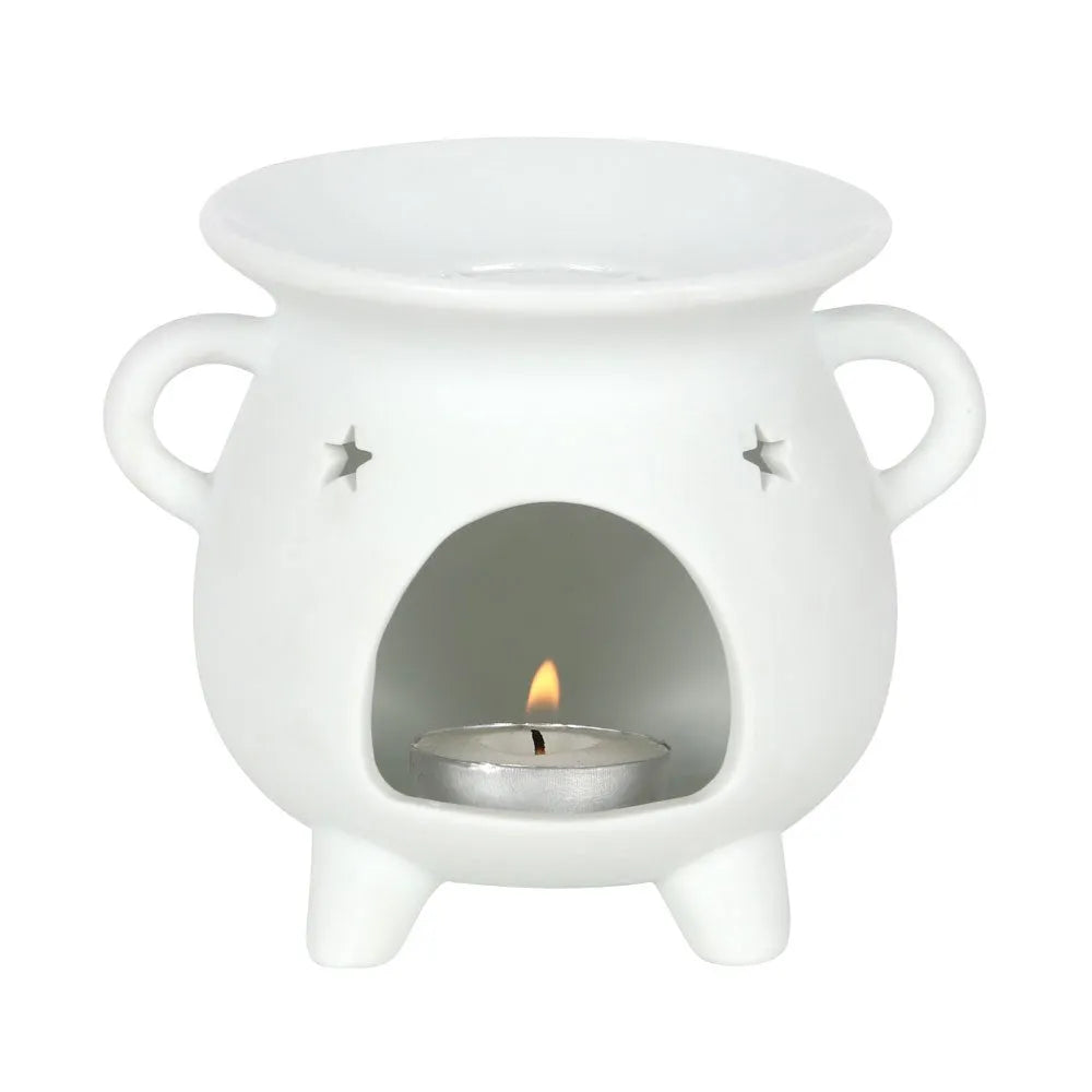 Matt White Pentagram Wax Melt Burner - Village Wax Melts