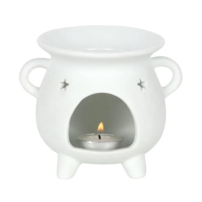 Matt White Pentagram Wax Melt Burner - Village Wax Melts