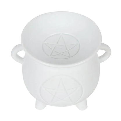 Matt White Pentagram Wax Melt Burner - Village Wax Melts