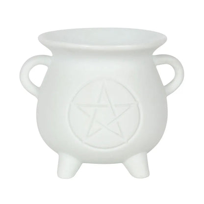 Matt White Pentagram Wax Melt Burner - Village Wax Melts