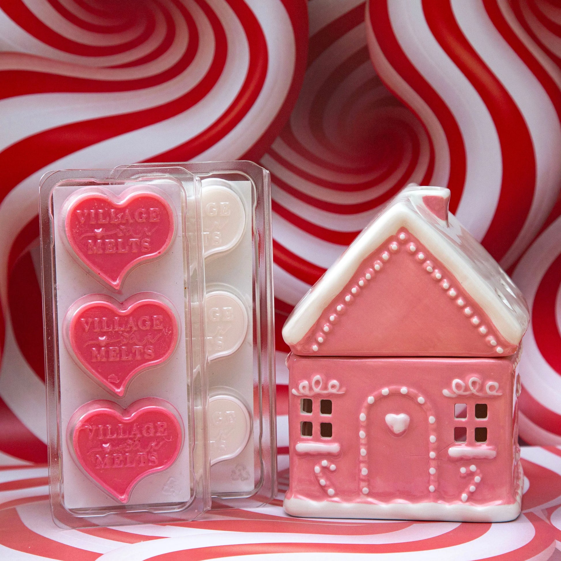 Pink Gingerbread House Wax Burner - Village Wax Melts