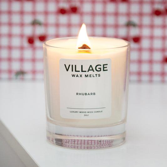 Rhubarb Wood Wick Candle 30cl