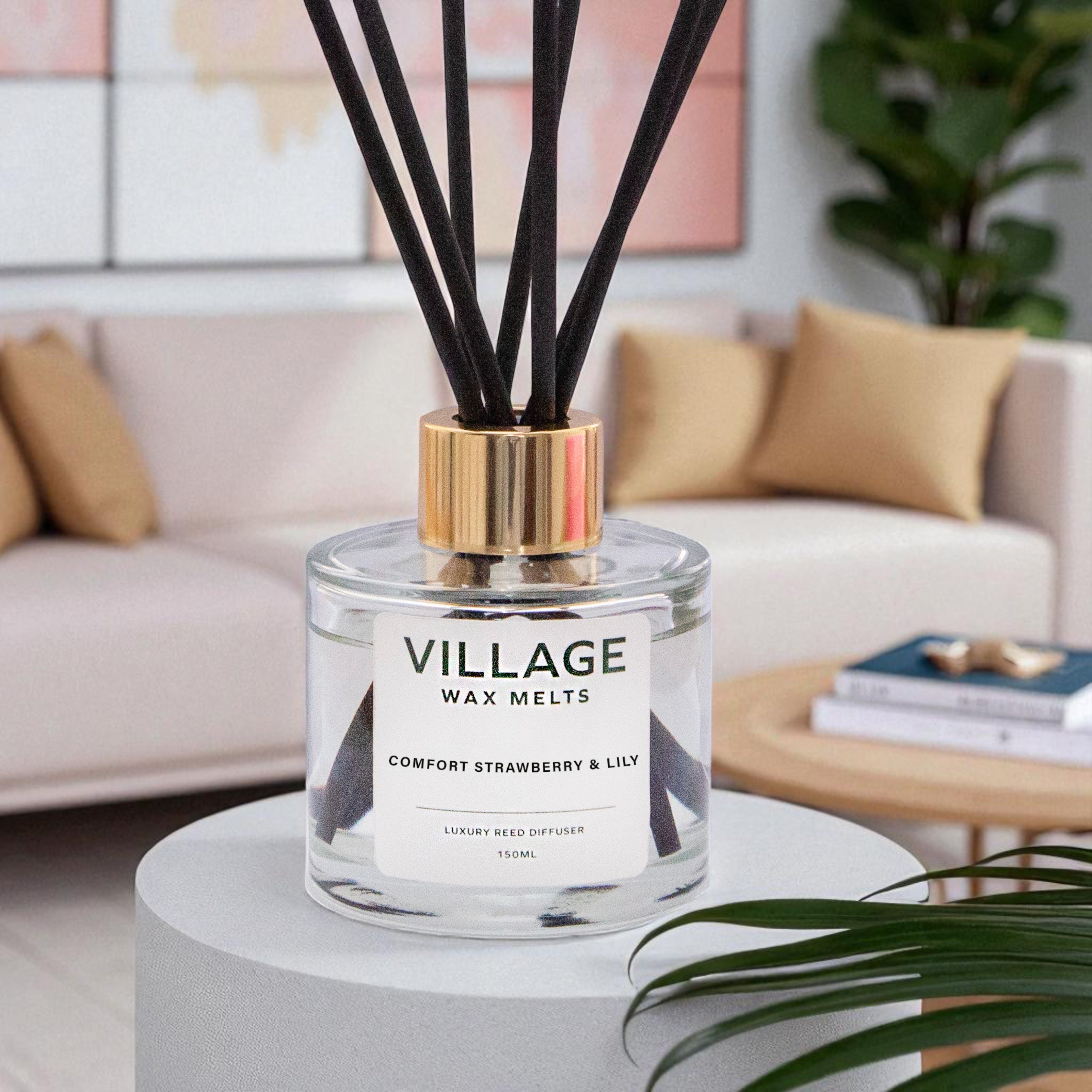 Reed Diffuser - Strawberry & Lily - 150ml & 7 Reed Sticks – Village Wax ...