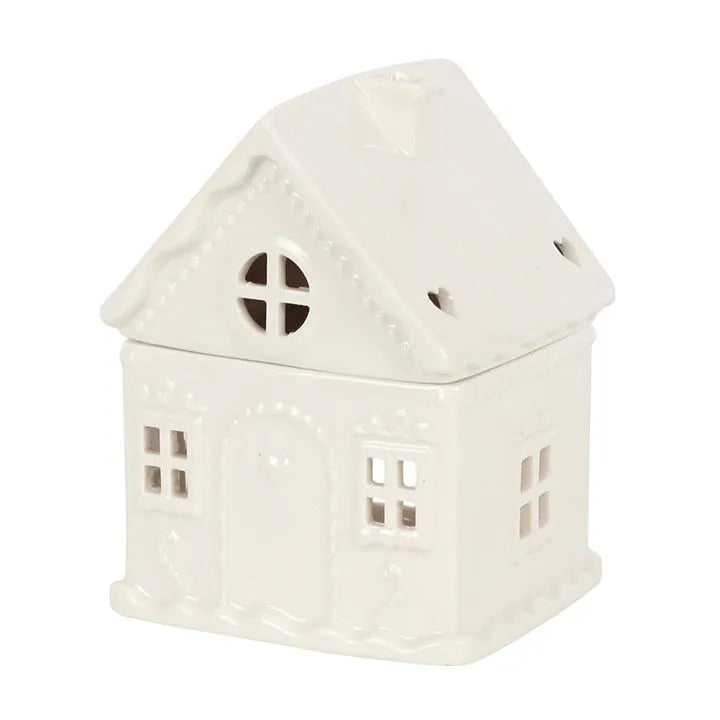 White Gingerbread House Wax Burner - Village Wax Melts