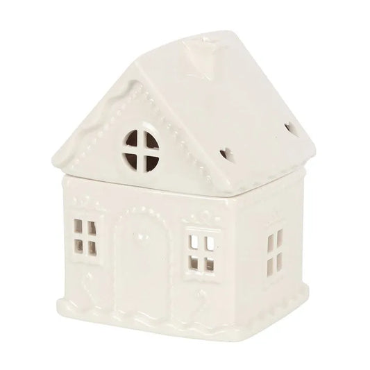 White Gingerbread House Wax Burner - Village Wax Melts