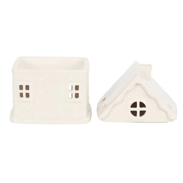 White Gingerbread House Wax Burner - Village Wax Melts