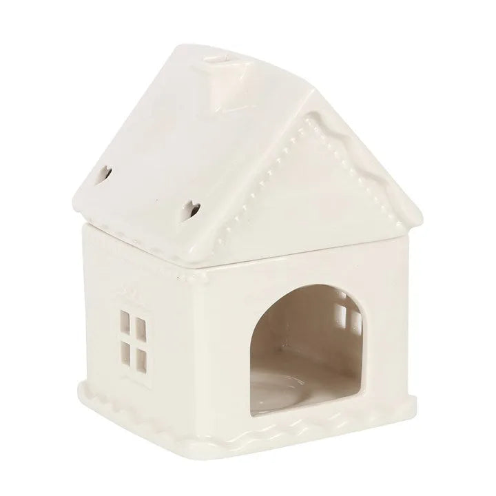 White Gingerbread House Wax Burner - Village Wax Melts