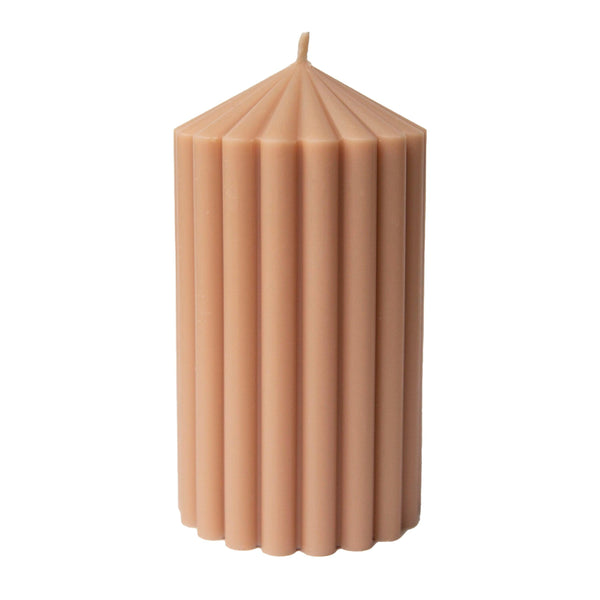 Large Ribbed Pillar Candle Nude - Village Wax Melts