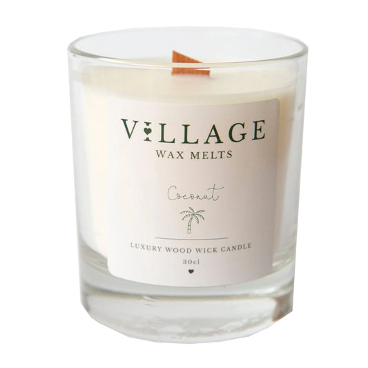 Coconut Wood Wick Candle 30cl - Village Wax Melts