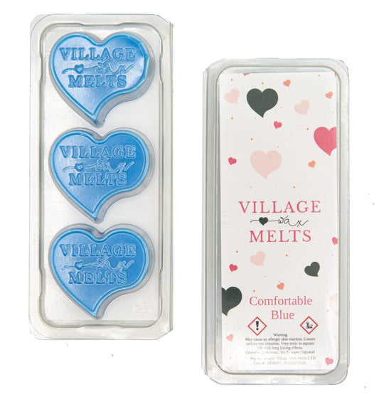 3x Comfortable Blue Wax Melts - Village Wax Melts