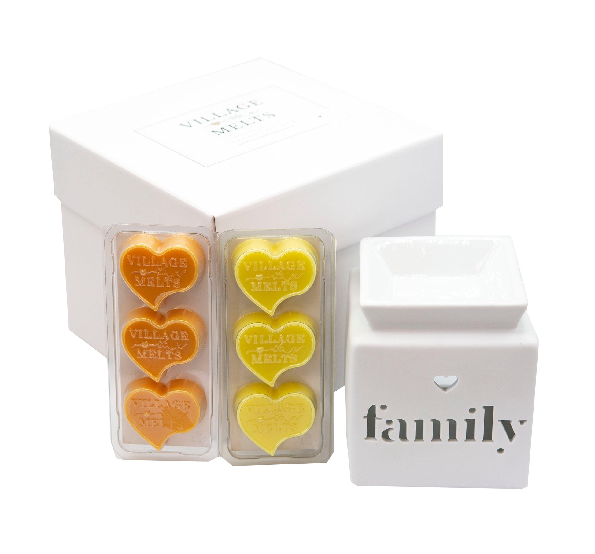 Family Wax Burner Gift Set (White) - Village Wax Melts