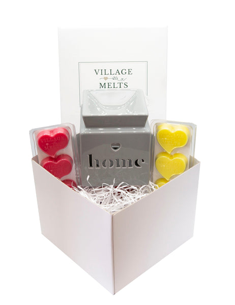 Home Wax Burner Gift Set (Grey) - Village Wax Melts