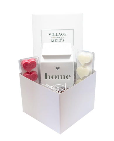 Home Wax Burner Gift Set (White) - Village Wax Melts