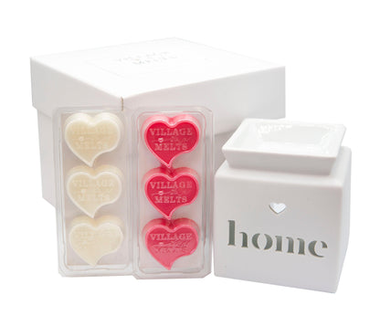 Home Wax Burner Gift Set (White) - Village Wax Melts