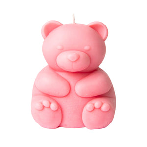 Large Pink Teddy Bear Pillar Candle - Village Wax Melts