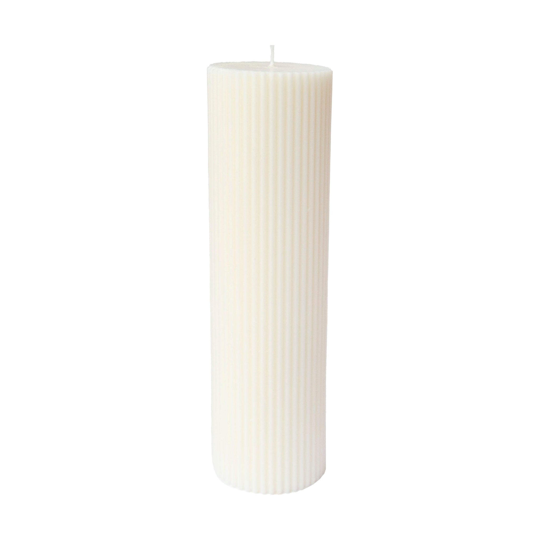 Tall Ribbed Pillar Candle - Village Wax Melts