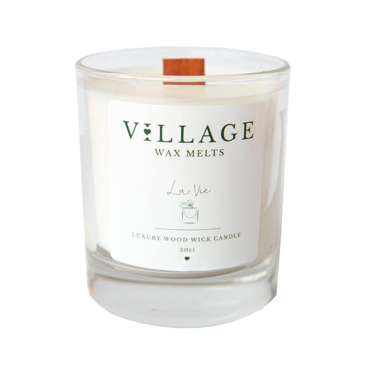 La Vie Est Bon Wood Wick Candle 30cl - Village Wax Melts