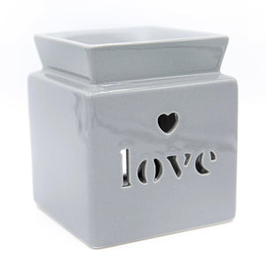 Love Cut Out Ceramic Wax Melt Warmer Grey - Village Wax Melts