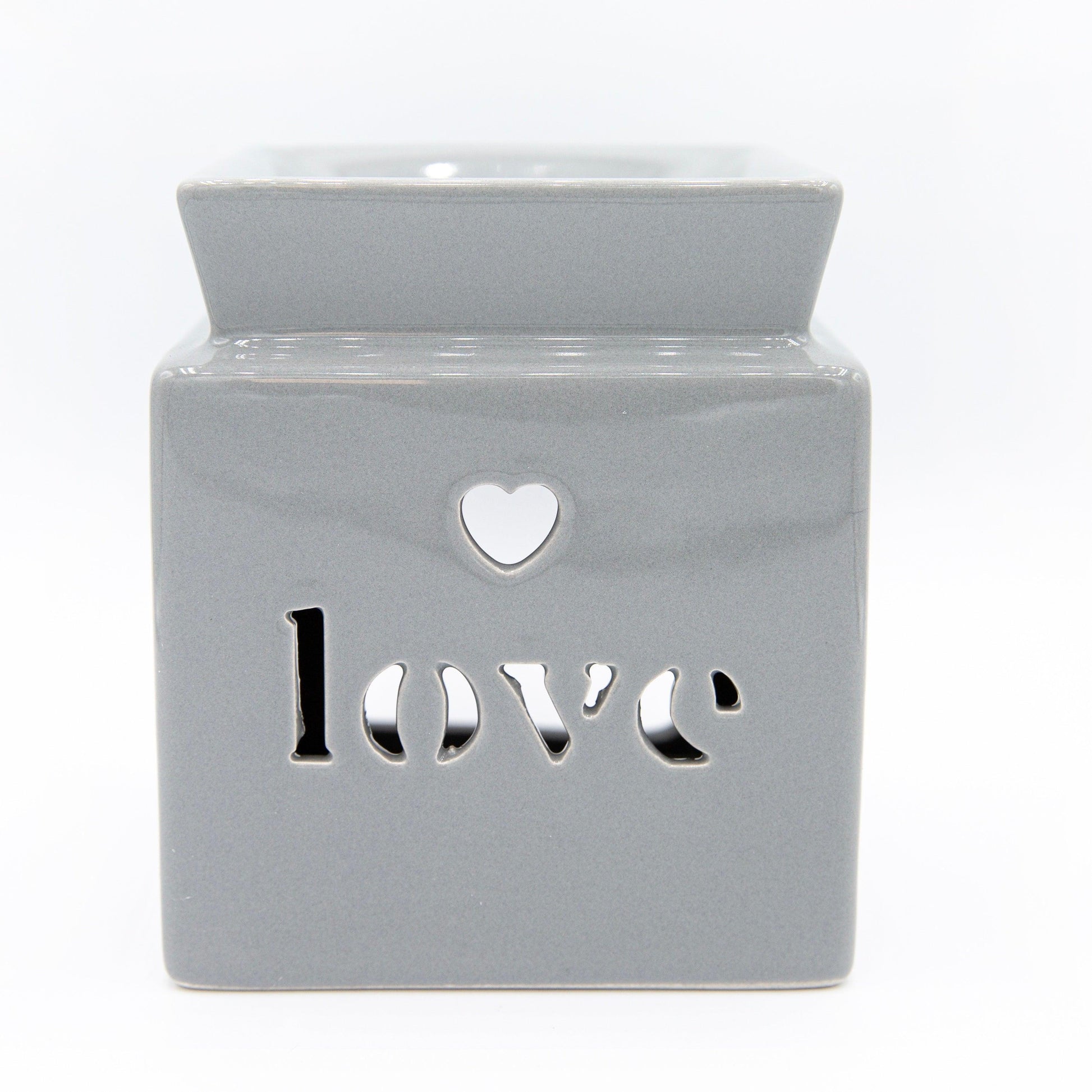 Love Cut Out Ceramic Wax Melt Warmer Grey - Village Wax Melts