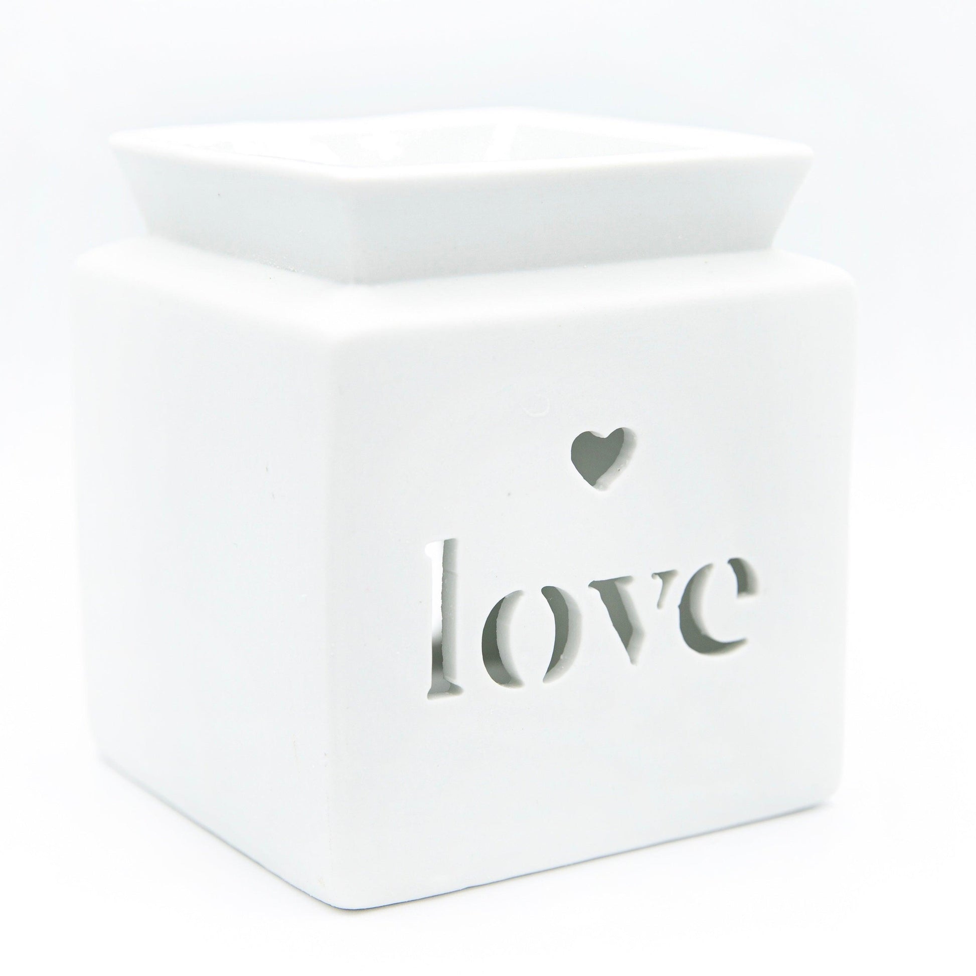 Love Cut Out White Wax Melt Warmer - Village Wax Melts