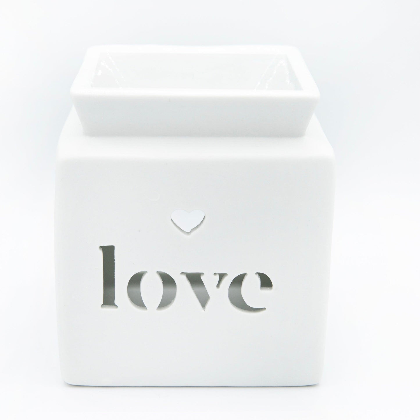 Love Cut Out White Wax Melt Warmer - Village Wax Melts