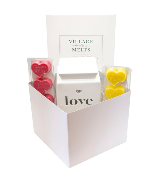 Love Wax Burner Gift Set (White) - Village Wax Melts