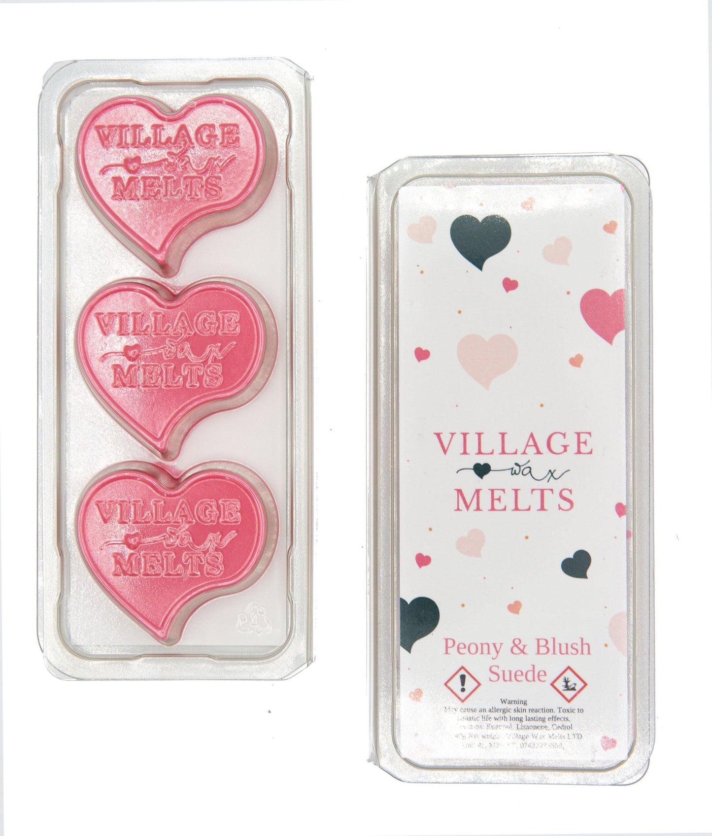 3x Peony & Blush Suede Wax Melts - Village Wax Melts