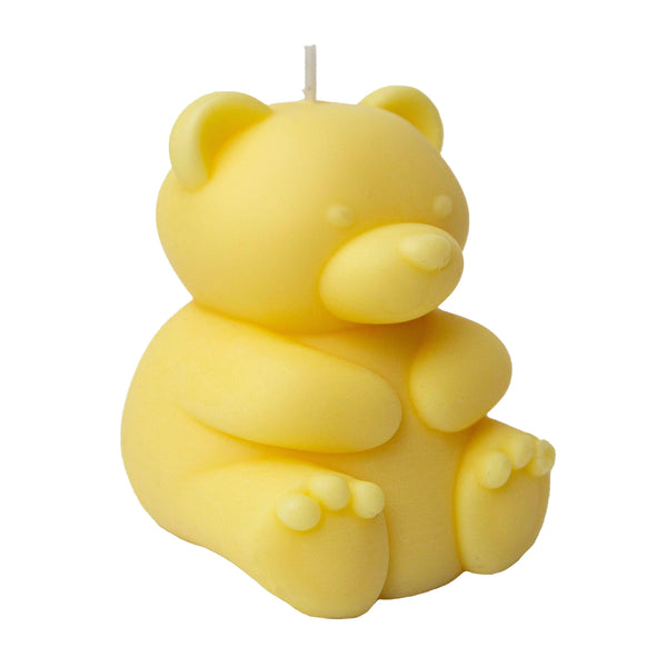Large Yellow Teddy Bear Pillar Candle - Village Wax Melts